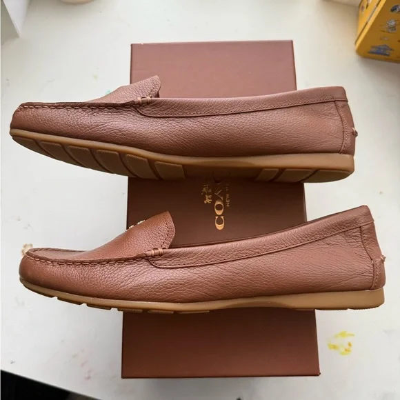 Coach Brown Leather Loafers - Picture 3 of 6